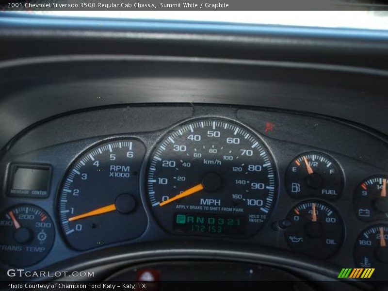  2001 Silverado 3500 Regular Cab Chassis Regular Cab Chassis Gauges