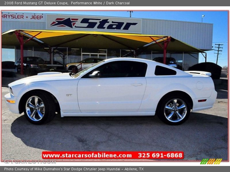 Performance White / Dark Charcoal 2008 Ford Mustang GT Deluxe Coupe