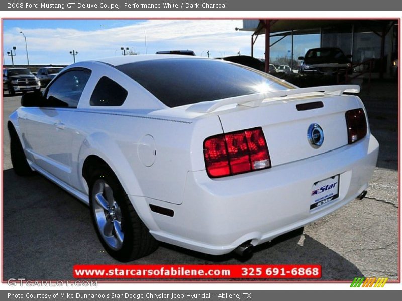 Performance White / Dark Charcoal 2008 Ford Mustang GT Deluxe Coupe