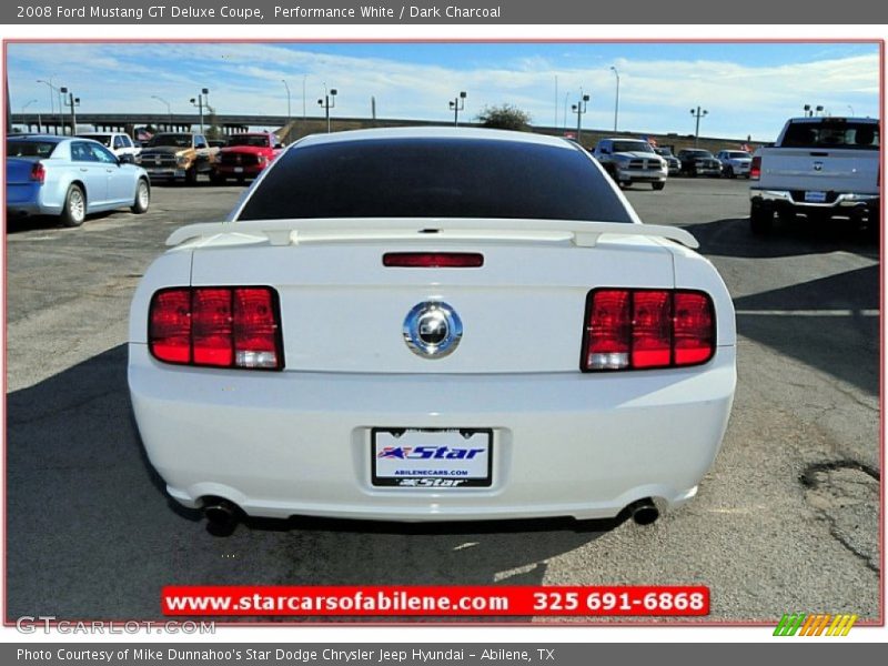 Performance White / Dark Charcoal 2008 Ford Mustang GT Deluxe Coupe