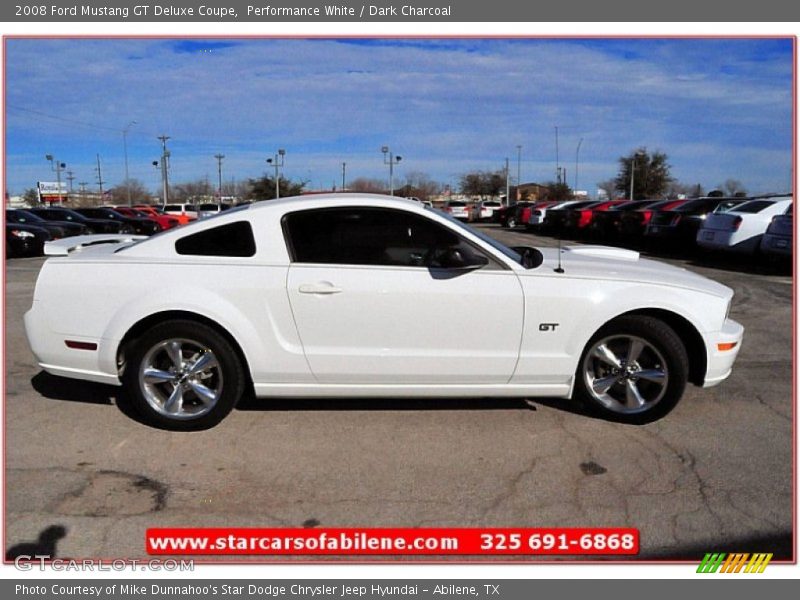 Performance White / Dark Charcoal 2008 Ford Mustang GT Deluxe Coupe