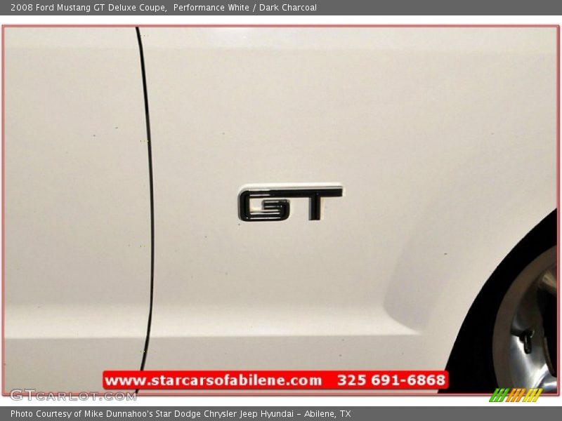 Performance White / Dark Charcoal 2008 Ford Mustang GT Deluxe Coupe