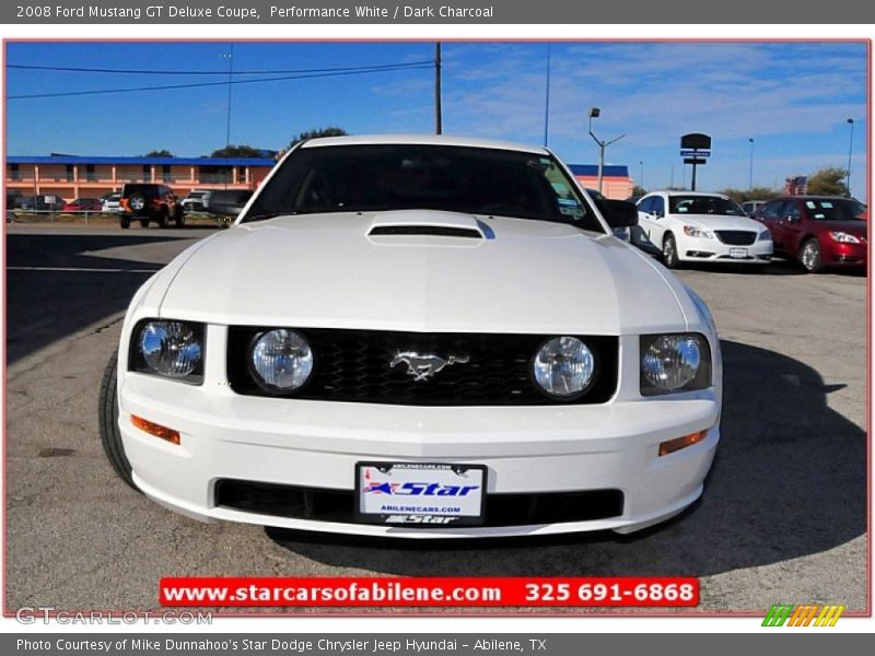 Performance White / Dark Charcoal 2008 Ford Mustang GT Deluxe Coupe