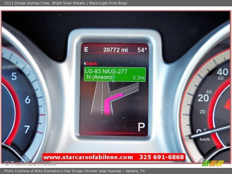 Bright Silver Metallic / Black/Light Frost Beige 2011 Dodge Journey Crew