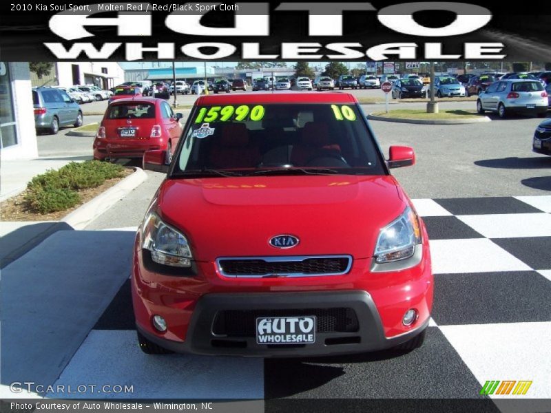 Molten Red / Red/Black Sport Cloth 2010 Kia Soul Sport