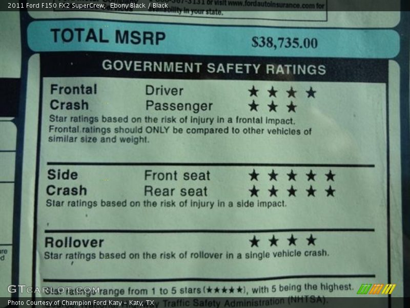 Ebony Black / Black 2011 Ford F150 FX2 SuperCrew