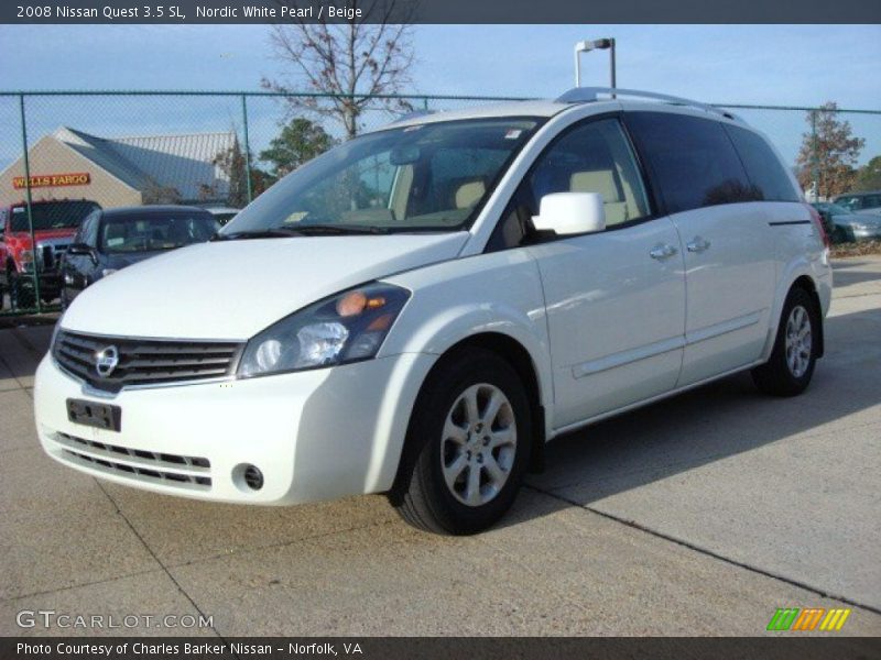 Nordic White Pearl / Beige 2008 Nissan Quest 3.5 SL