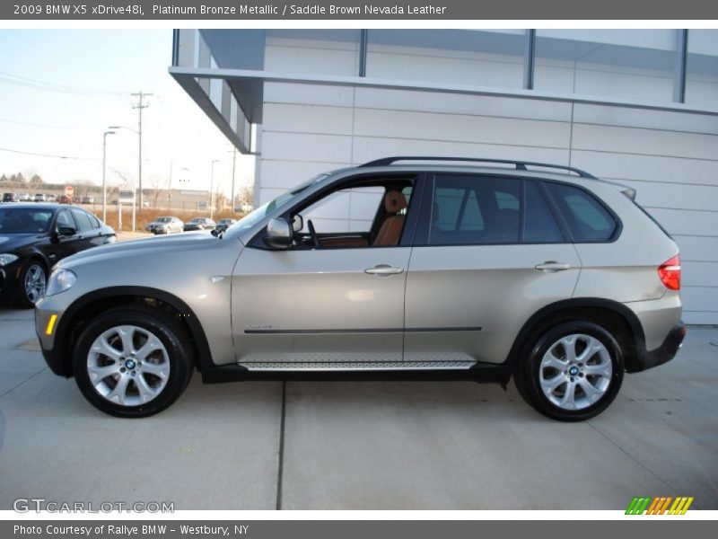 Platinum Bronze Metallic / Saddle Brown Nevada Leather 2009 BMW X5 xDrive48i