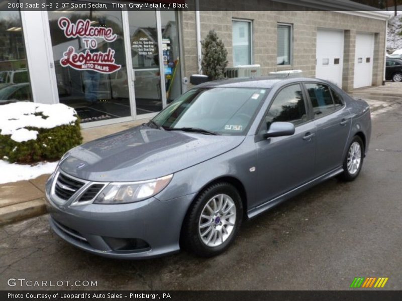 Titan Gray Metallic / Black 2008 Saab 9-3 2.0T Sport Sedan