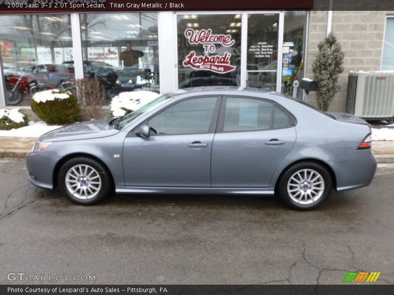 Titan Gray Metallic / Black 2008 Saab 9-3 2.0T Sport Sedan