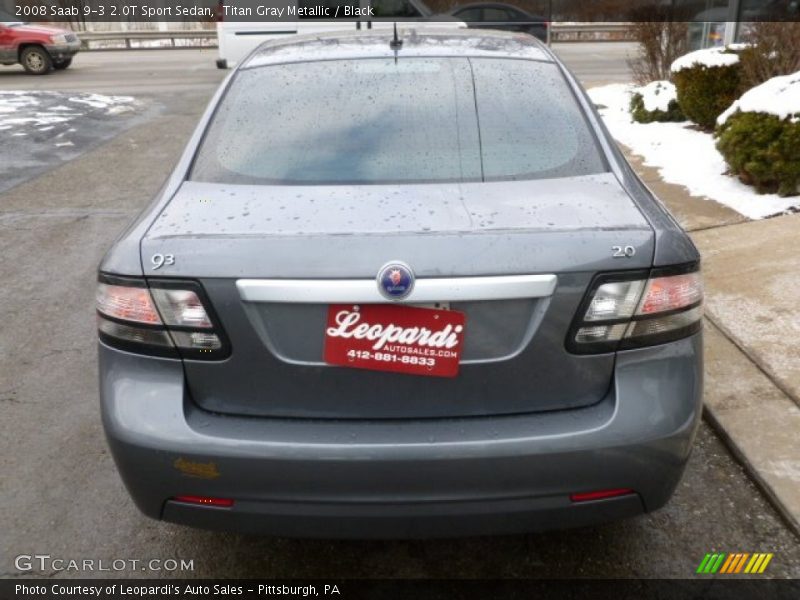 Titan Gray Metallic / Black 2008 Saab 9-3 2.0T Sport Sedan