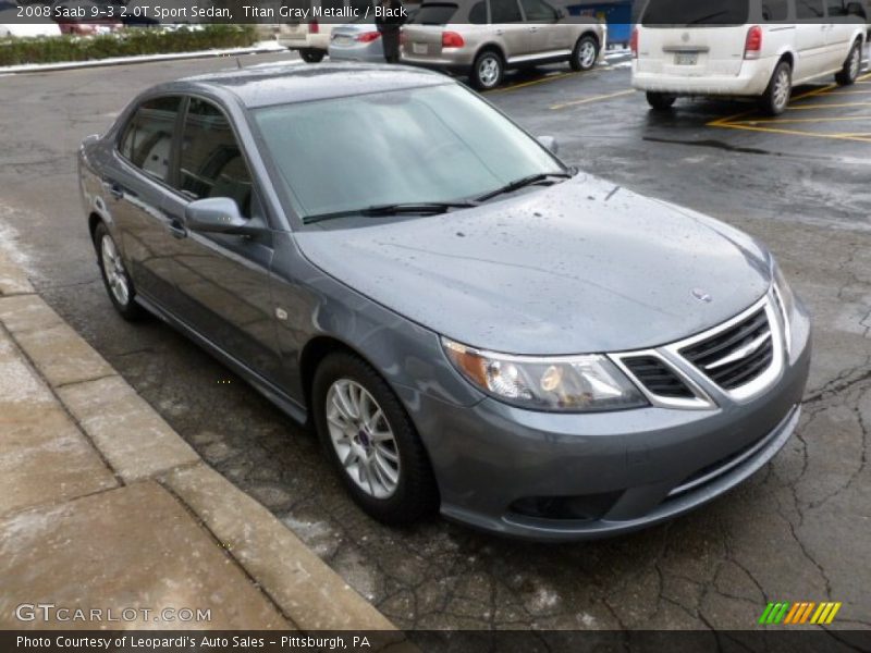 Titan Gray Metallic / Black 2008 Saab 9-3 2.0T Sport Sedan