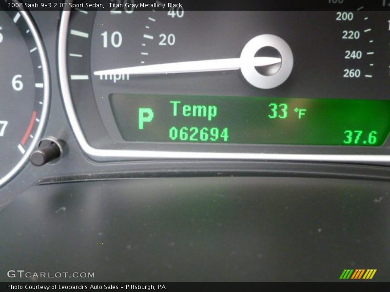 Titan Gray Metallic / Black 2008 Saab 9-3 2.0T Sport Sedan
