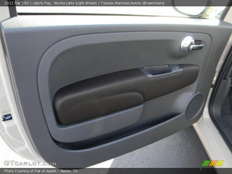 Mocha Latte (Light Brown) / Tessuto Marrone/Avorio (Brown/Ivory) 2012 Fiat 500 c cabrio Pop