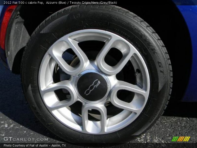 Azzurro (Blue) / Tessuto Grigio/Nero (Grey/Black) 2012 Fiat 500 c cabrio Pop