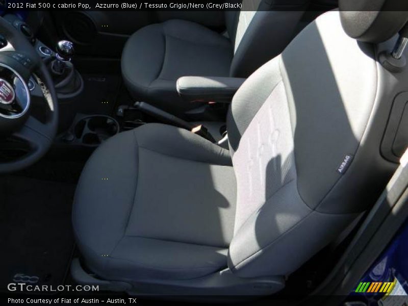 Azzurro (Blue) / Tessuto Grigio/Nero (Grey/Black) 2012 Fiat 500 c cabrio Pop