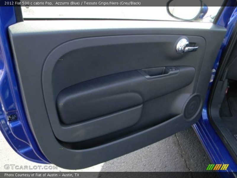 Azzurro (Blue) / Tessuto Grigio/Nero (Grey/Black) 2012 Fiat 500 c cabrio Pop