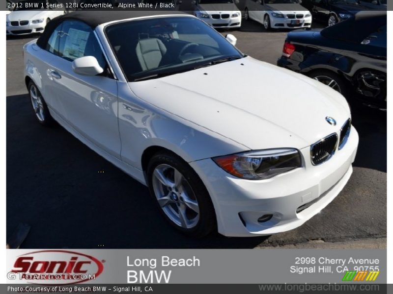 Alpine White / Black 2012 BMW 1 Series 128i Convertible