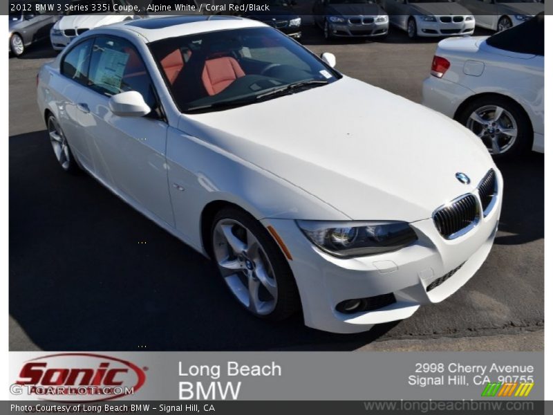 Alpine White / Coral Red/Black 2012 BMW 3 Series 335i Coupe