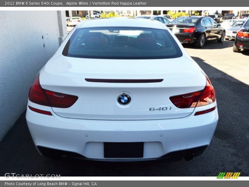 Alpine White / Vermillion Red Nappa Leather 2012 BMW 6 Series 640i Coupe