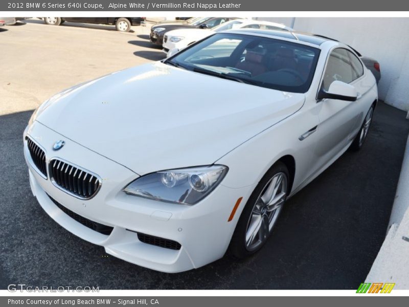 Alpine White / Vermillion Red Nappa Leather 2012 BMW 6 Series 640i Coupe