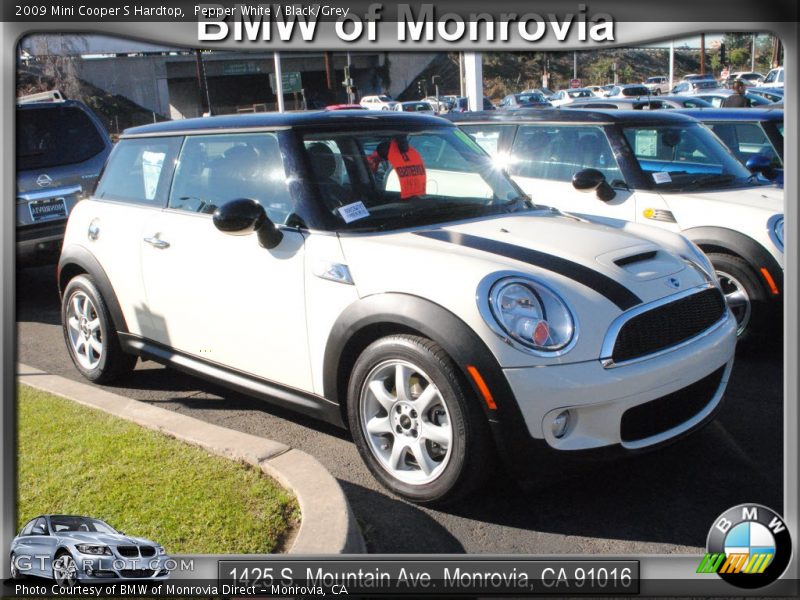 Pepper White / Black/Grey 2009 Mini Cooper S Hardtop