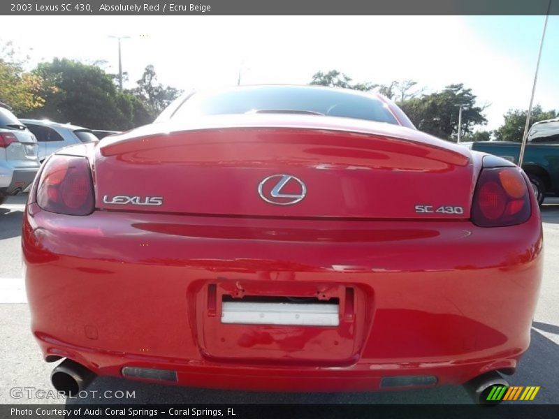 Absolutely Red / Ecru Beige 2003 Lexus SC 430