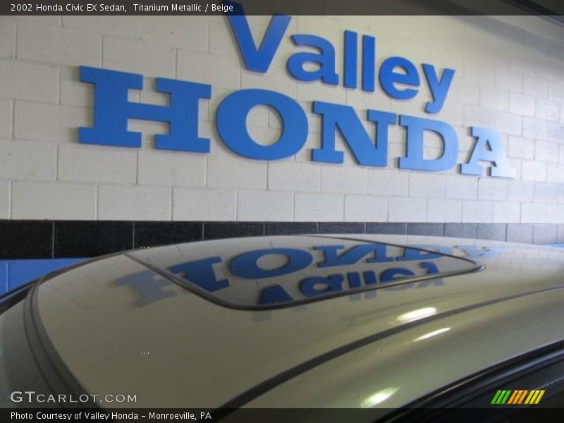 Titanium Metallic / Beige 2002 Honda Civic EX Sedan