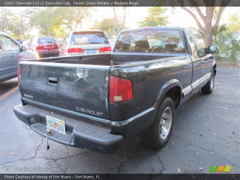 Forest Green Metallic / Medium Beige 2001 Chevrolet S10 LS Extended Cab