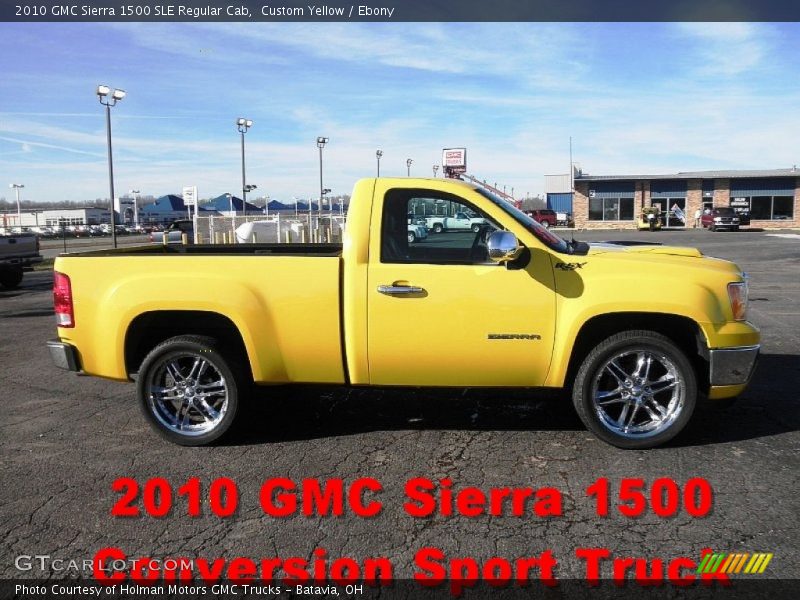 Custom Yellow / Ebony 2010 GMC Sierra 1500 SLE Regular Cab