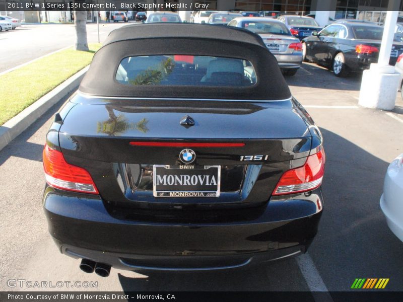 Black Sapphire Metallic / Gray 2011 BMW 1 Series 135i Convertible