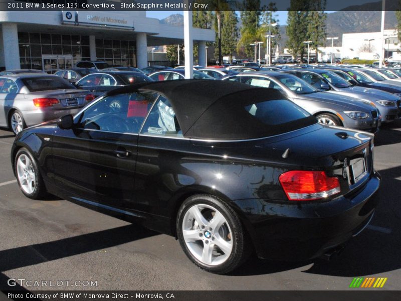 Black Sapphire Metallic / Gray 2011 BMW 1 Series 135i Convertible