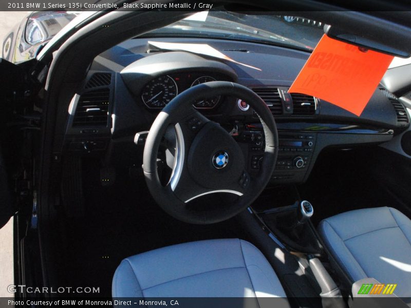 Black Sapphire Metallic / Gray 2011 BMW 1 Series 135i Convertible