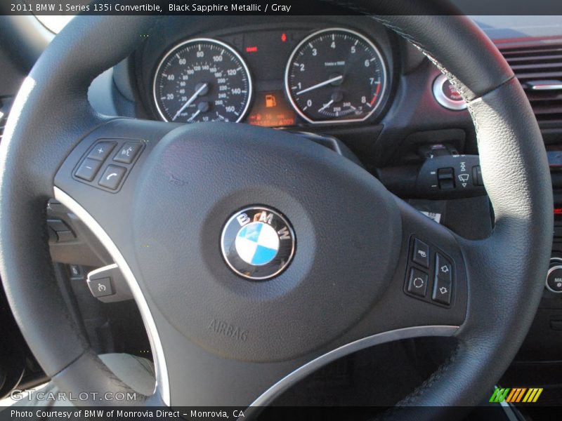 Black Sapphire Metallic / Gray 2011 BMW 1 Series 135i Convertible
