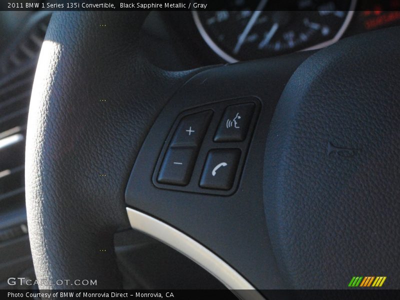 Black Sapphire Metallic / Gray 2011 BMW 1 Series 135i Convertible