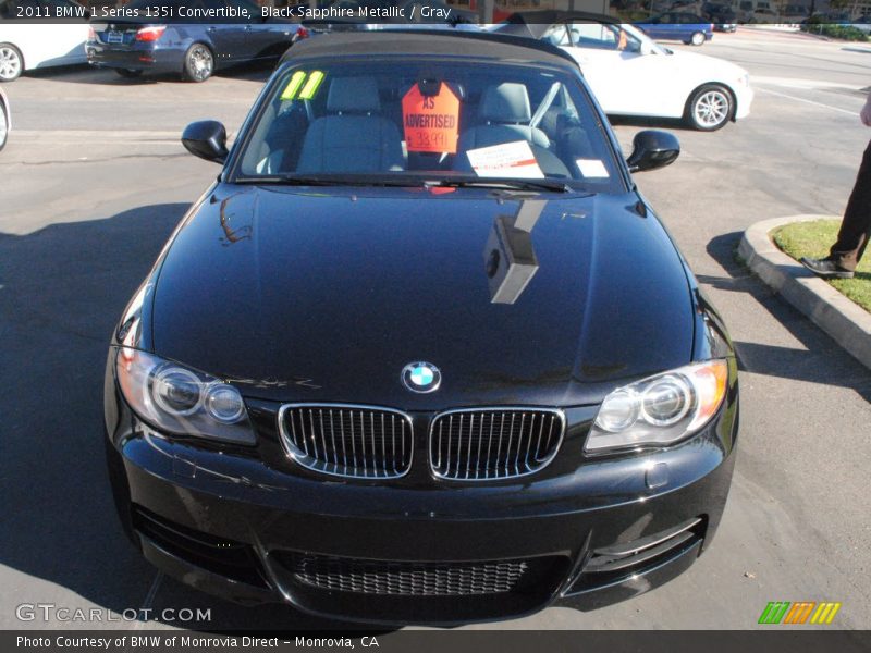 Black Sapphire Metallic / Gray 2011 BMW 1 Series 135i Convertible