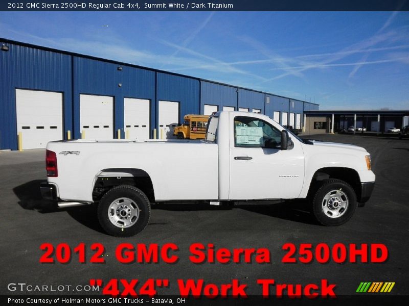 Summit White / Dark Titanium 2012 GMC Sierra 2500HD Regular Cab 4x4