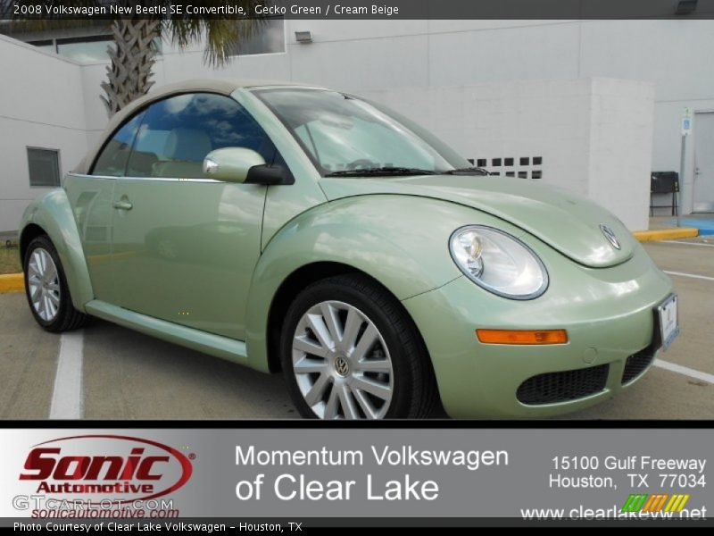 Gecko Green / Cream Beige 2008 Volkswagen New Beetle SE Convertible