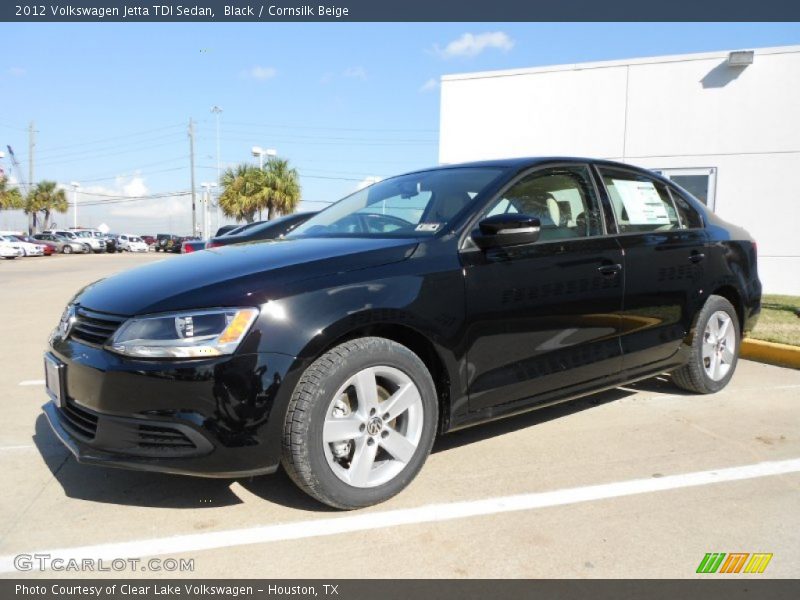 Black / Cornsilk Beige 2012 Volkswagen Jetta TDI Sedan