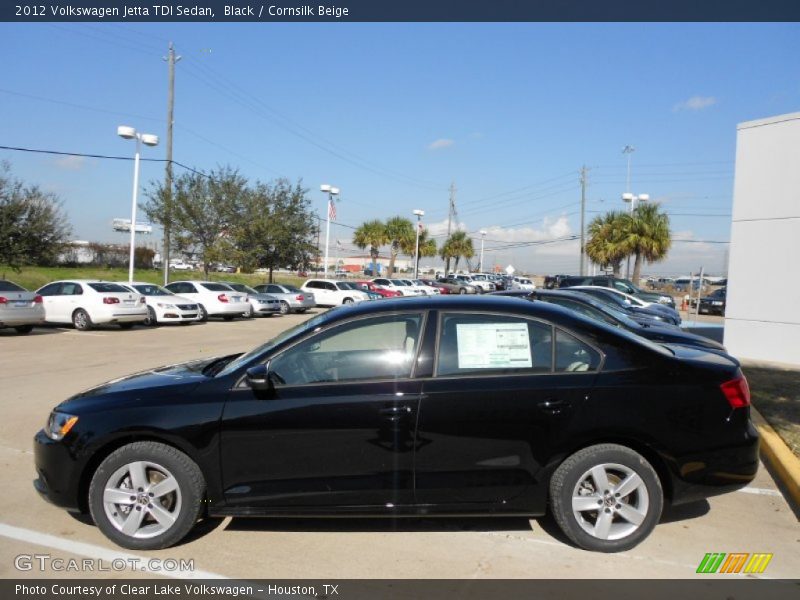 Black / Cornsilk Beige 2012 Volkswagen Jetta TDI Sedan