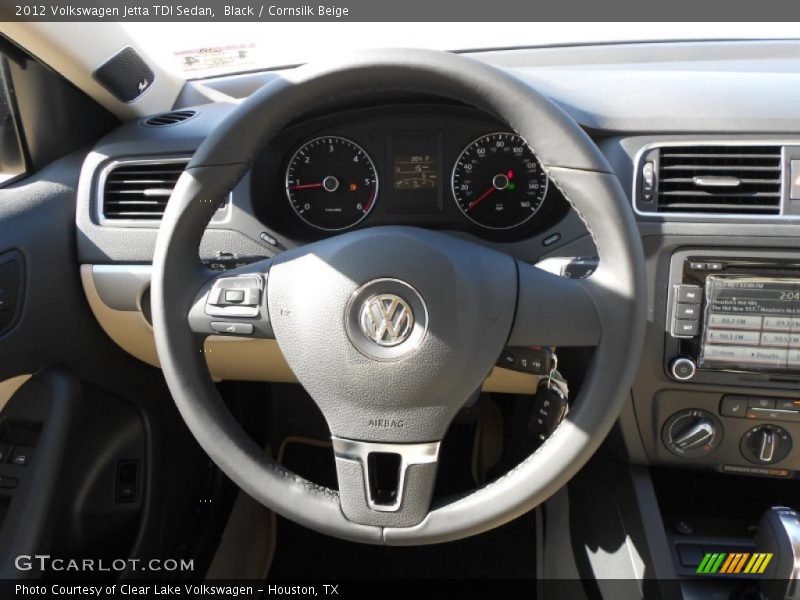 Black / Cornsilk Beige 2012 Volkswagen Jetta TDI Sedan
