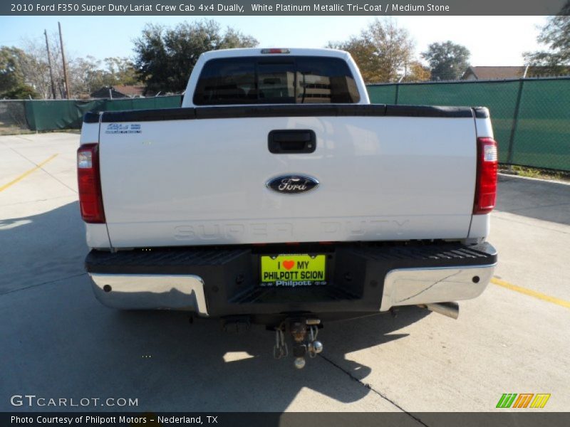 White Platinum Metallic Tri-Coat / Medium Stone 2010 Ford F350 Super Duty Lariat Crew Cab 4x4 Dually