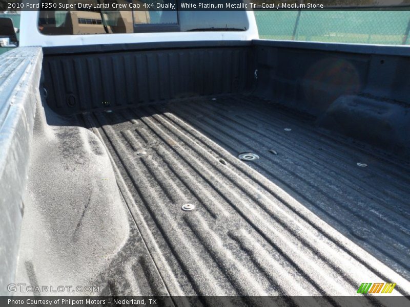 White Platinum Metallic Tri-Coat / Medium Stone 2010 Ford F350 Super Duty Lariat Crew Cab 4x4 Dually