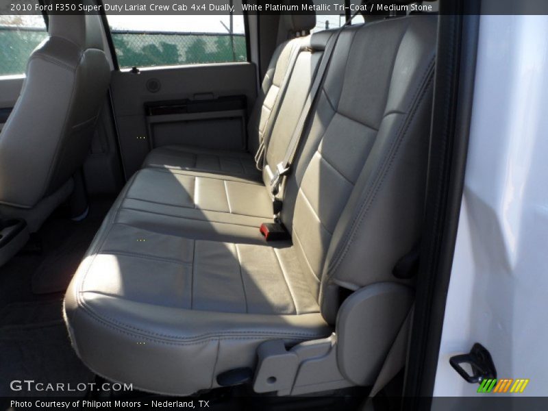 White Platinum Metallic Tri-Coat / Medium Stone 2010 Ford F350 Super Duty Lariat Crew Cab 4x4 Dually