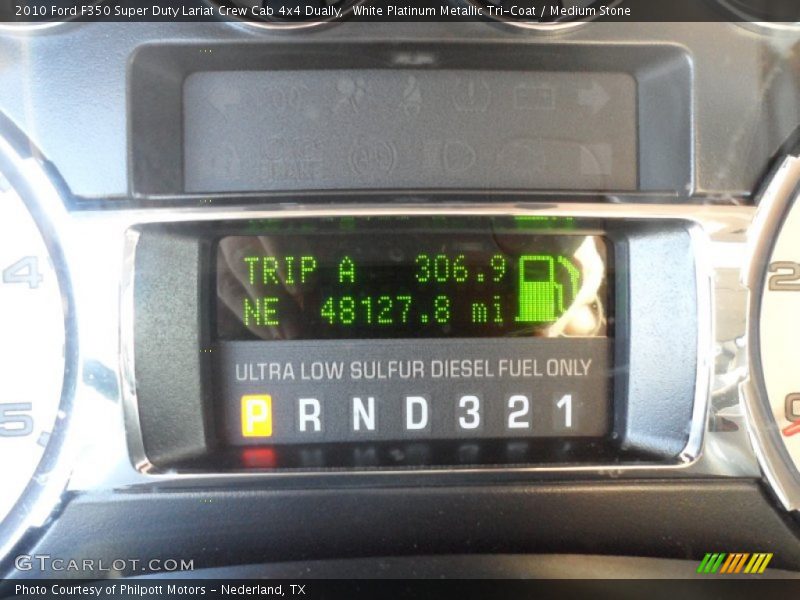 White Platinum Metallic Tri-Coat / Medium Stone 2010 Ford F350 Super Duty Lariat Crew Cab 4x4 Dually