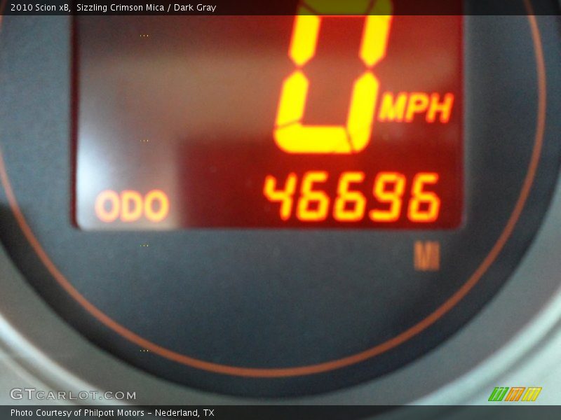 Sizzling Crimson Mica / Dark Gray 2010 Scion xB