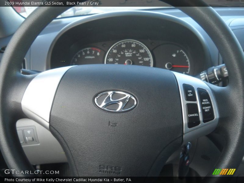 Black Pearl / Gray 2009 Hyundai Elantra GLS Sedan