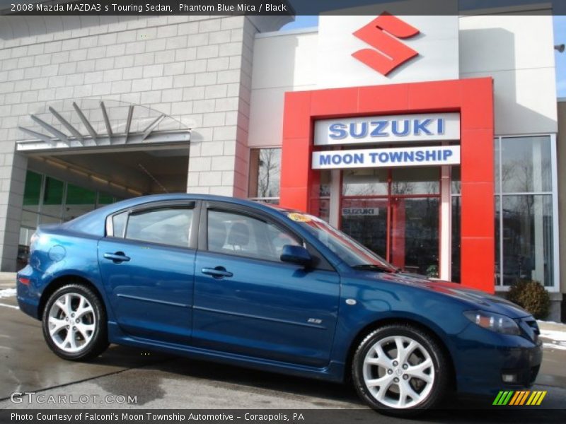 Phantom Blue Mica / Black 2008 Mazda MAZDA3 s Touring Sedan