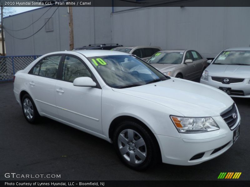 Pearl White / Camel 2010 Hyundai Sonata GLS