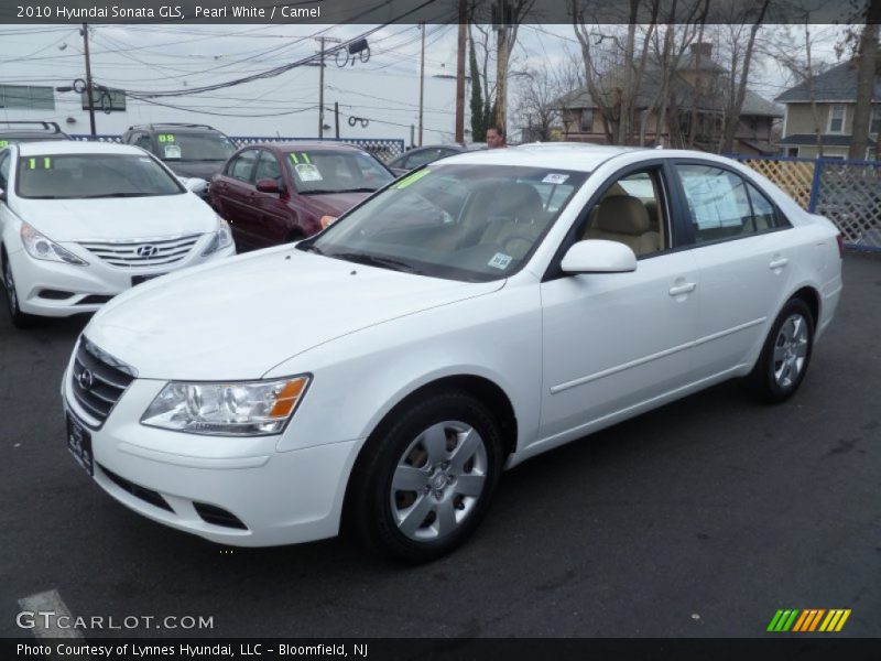 Pearl White / Camel 2010 Hyundai Sonata GLS